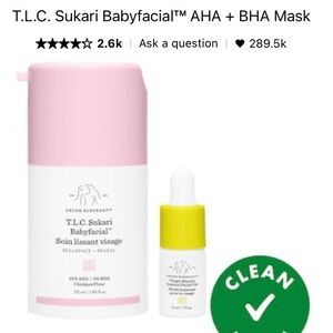 NWOT - DRUNK ELEPHANT - T.L.C. Sukari Babyfacial™ AHA + BHA Mask